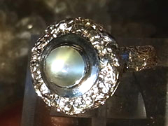 ゴールデンレインボームーンストーン　シルバーリング8