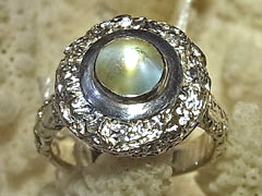 ゴールデンレインボームーンストーン　シルバーリング2