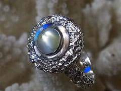 ゴールデンレインボームーンストーン　シルバーリング4