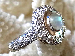 ゴールデンレインボームーンストーン　シルバーリング5