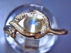 ゴールデンレインボームーンストーン　シルバーリング2
