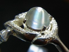 ゴールデンレインボームーンストーン　シルバーリング4