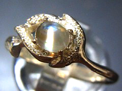 ゴールデンレインボームーンストーン　シルバーリング6