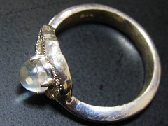 ゴールデンレインボームーンストーン　シルバーリング7