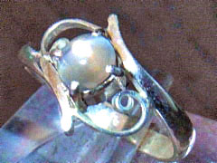 ゴールデンレインボームーンストーン　シルバーリング3