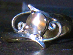 ゴールデンレインボームーンストーン　シルバーリング8