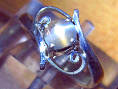 ゴールデンレインボームーンストーン　シルバーリング2