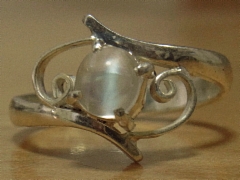 ゴールデンレインボームーンストーン　シルバーリング9