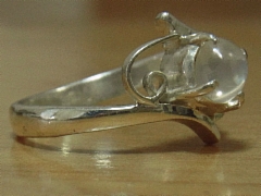 ゴールデンレインボームーンストーン　シルバーリング4