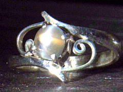 ゴールデンレインボームーンストーン　シルバーリング7